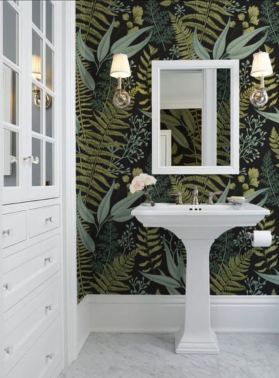 papel tapiz baño